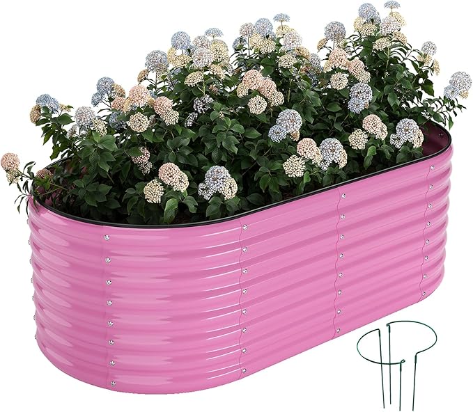 Galvanized Metal Planter Raised Garden Bed Kit for Gardening Outdoor，6x3x2ft Planter Grow Garden Box Raised Flower Bed，Long Vegetable Clearance Herb Raised Garden Beds For Container Gardening ZFHgarden