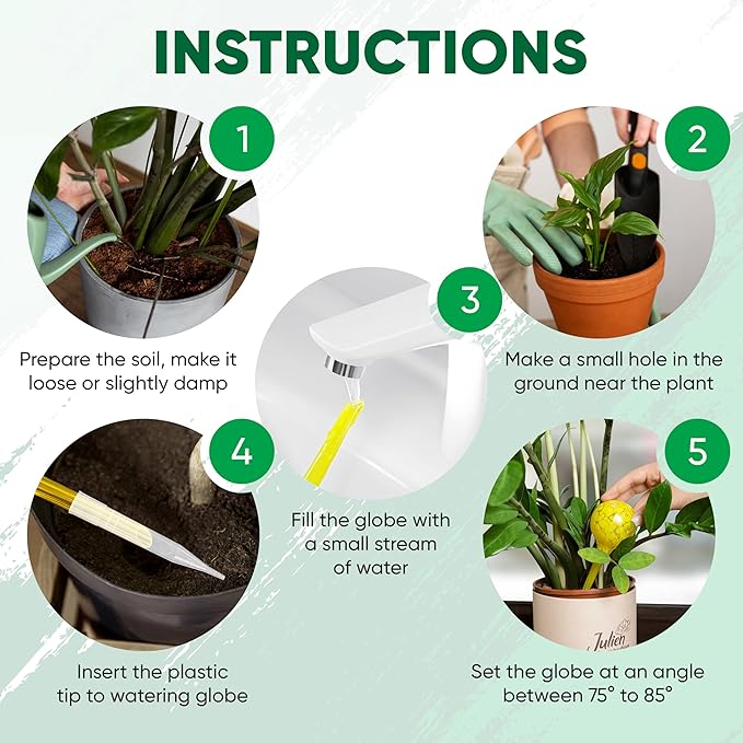 Plant Watering Globes Set of 6 - Large Glass Self Watering Bulbs Up to 7 Days of Irrigation - for Indoor & Outdoor Plants - Multicolor, Automatic, Glass Watering Bulbs for Daily Use, Watering Devices MissionGallery