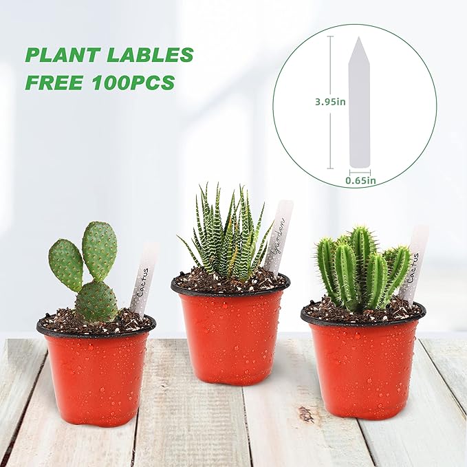 TDHDIKE 4" Small Plastic Plant Nursery Pot/Pots (100pcs) Seedlings Flower Plant Container Seed Starting Pots , Come with 100pcs Plant Labels TDHDIKE