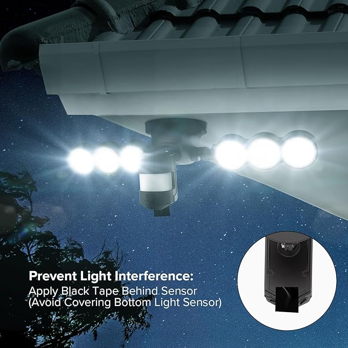 SANSI 55W 7000LM Motion Sensor Outdoor Security Lights, Super Bright 5000K Dusk to Dawn Flood Light, 320° Beam Angle, Best Outdoor Lights for Yard, IP65 Waterproof, ETL Listed, Black SANSI