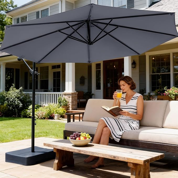OLILAWN 10ft Patio Umbrella with Base OLILAWN