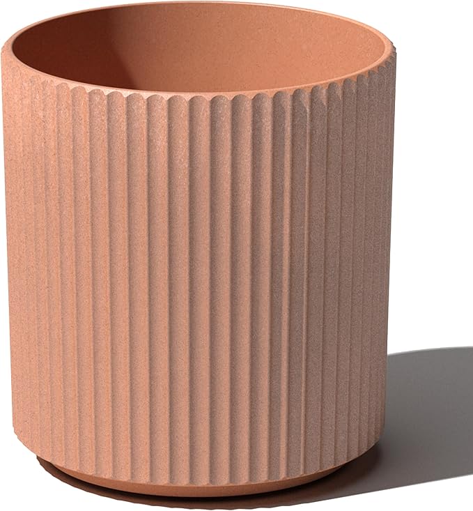 Veradek Demi Series Round Planter for Porch, Patio, Backyard | Durable Plastic-Stone Composite Material | Modern Décor for Tall Plants, Flowers VeradekOutdoor