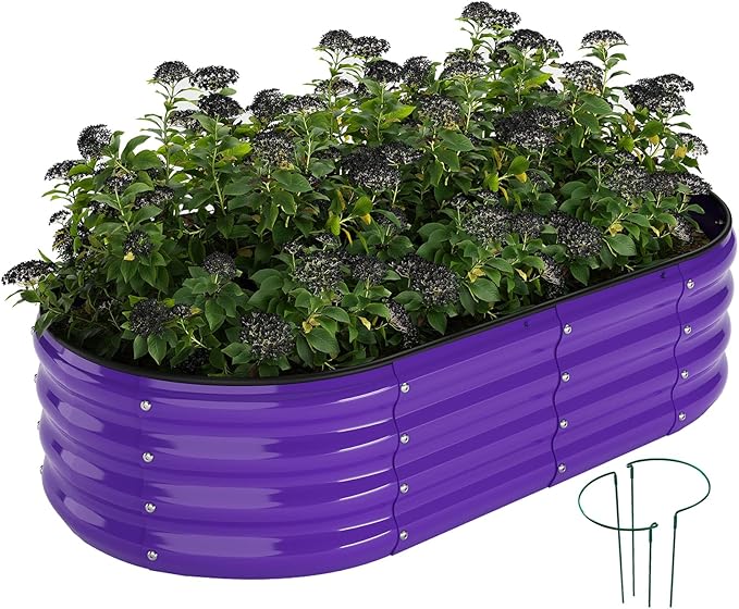 Raised Garden Bed, 4x2x1ft Raised Beds for Gardening Outdoor for Vegetables Flowers Ground Planter Box，Galvanized Raised Garden Beds ZFHgarden