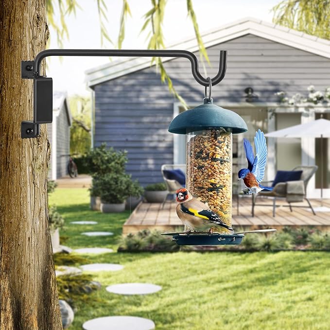 12" 360° Swivel Plant Hanger - Heavy Duty Solid Steel Wall Hook, 12-Directional Adjustable for Bird Feeders, Outdoor/Indoor Plants, Garden & Patio YELOKIE