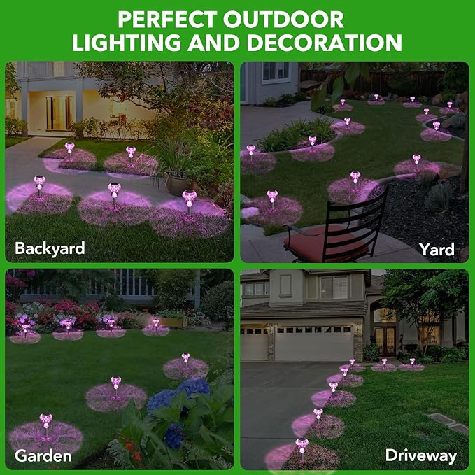 Solar Lights Outdoor, 16 Pack Mushroom Lights Outside Waterproof, Solar Powered LED Lighting for Garden, Yard, Landscape, Path, Pathway, Lawn, Walkway, Driveway, Backyard Halloween Decor (Purple) SolarOutdoorLights