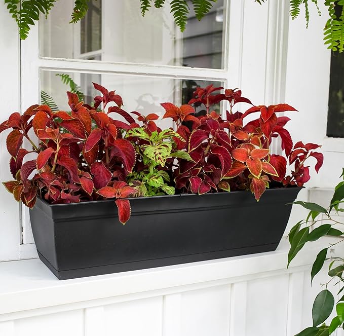 The HC Companies 24" Eclipse Plastic Window Box 7.76"x24"x6.57" in Clay Color TheHCCompanies