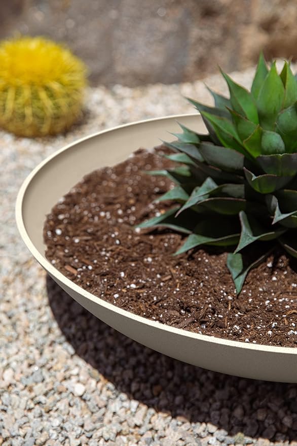 Veradek Mason Series Lane Bowl Planter| for Indoor or Outdoor Tabletops/Gardens |Made from Plastic-Stone Composite with Drainage Holes|Modern Décor for Flowers, Succulents, Small Plants VeradekOutdoor