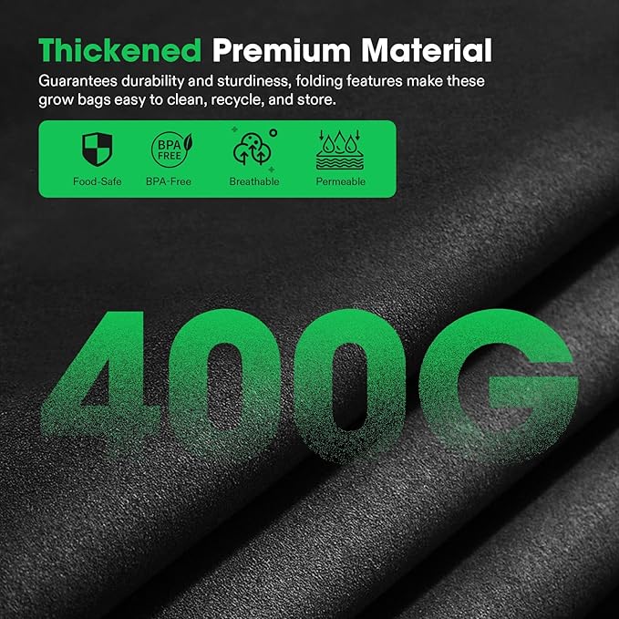 VIVOSUN 8-Grid 129 Gallon Plant Grow Bags, Large Fabric Raised Garden Bed with 400G Thickened Breathable Fabric, Reinforced Handles & 10 Pcs Plant Labels for Flowers, Vegetables, Fruits VIVOSUN