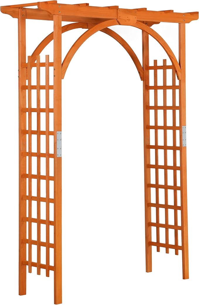 Yaheetech 85in Wooden Garden Trellis Horticulture Garden Arch Arbor for Climbing Planting Plant Stand in Garden Yard Outdoor, Brown Yaheetech