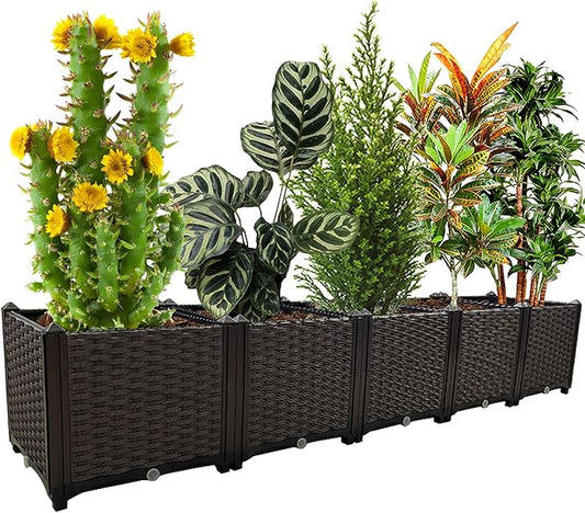 Large Planters for Outdoor Plants pots Elevated Garden Boxes Raised Garden Bed Garden Patio Balcony Deck to Planting Flowers Vegetables Tomato and Herbs TDDSS