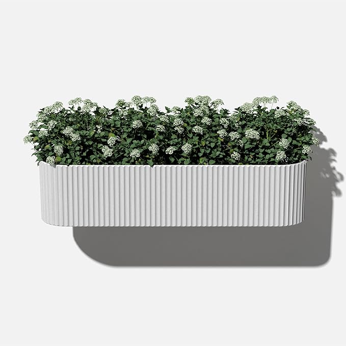 Veradek Demi Series Railing Planter - Hanging Planter Box for Windowsill/Balcony | Plastic-Stone Composite w/Railing Bracket | Modern Décor for Flowers VeradekOutdoor