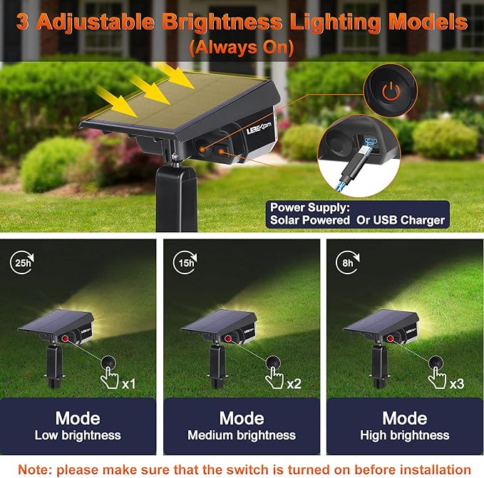 40 LEDs Spotlights,IP65 Waterproof Solar Powered Landscape Spotlights 2-in-1 Wall Light, Outdoor Landscaping Lights Auto On/Off for Yard Garden 2Pack Warm-White LEREKAM