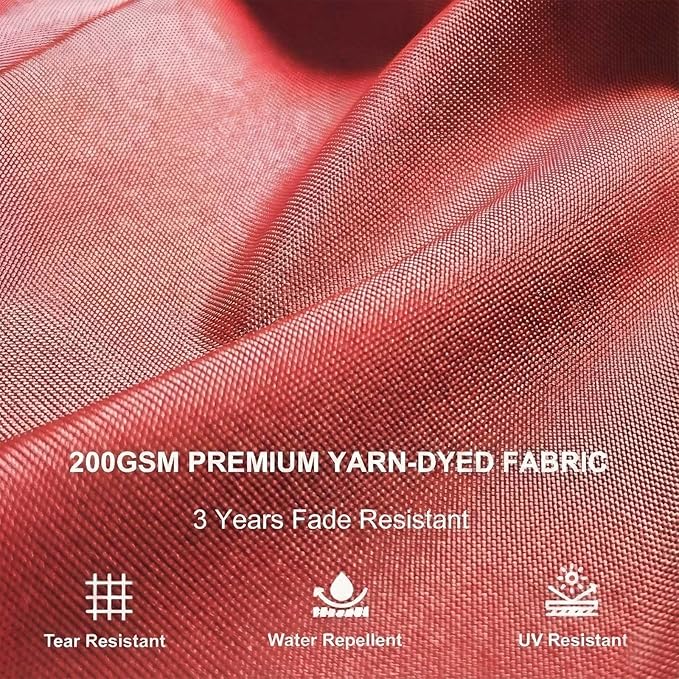 Pergola Shade Cover Replacement Canopy Top Compatible with 10 X 10 ft 6-Bar Pergola Frames - Red (Canopy Size 116" W x 95" L, Canopy Top Only) Rootora
