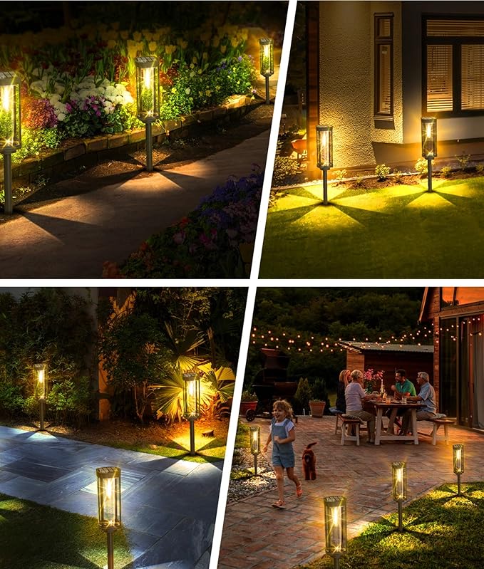 Solar Pathway Lights Outdoor 8 Pack, Bright Solar Path Lights Outside Waterproof, Sidewalk Lights Solar Powered Landscape Light for Walkway Driveway Lawn Patio Yard Garden COXSENI