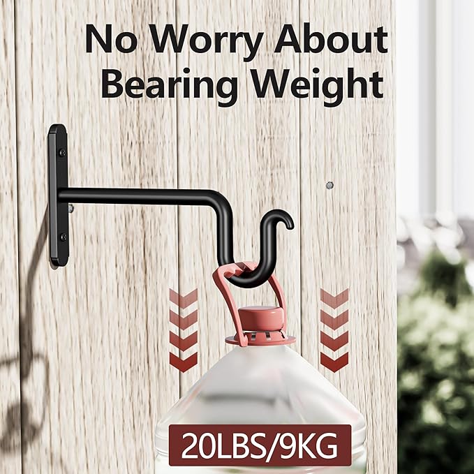 6 Inch Hanging Plant Brackets - 2 Pack Plant Hook for Hanging Plants, Plant Hanger for Hanging Bird Feeders, Flower Baskets, Wind Chimes, Lanterns, Indoor or Outdoor. Rootora