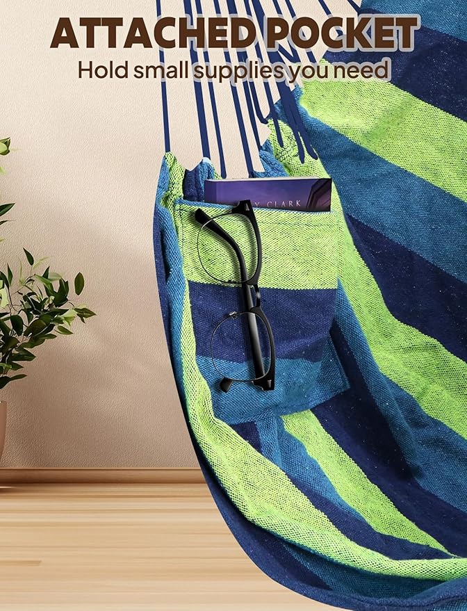 Chihee Hammock Swing Chair - Strong Metal, Collapsible, Portable, Max 500 lbs, Comfy Seat, Patio & Lawn, Cotton Blended, Indoor/Outdoor Chihee