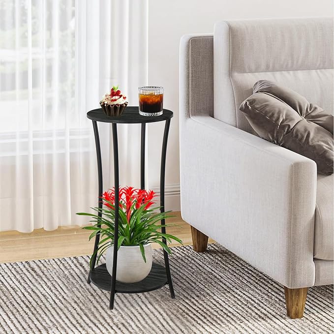YINMIT Plant Stand Indoor,Round Potted Holder Rack,Flower Pot Stand Shelf,Round Supports Rack,Corner Plant Shelf for Balcony Garden Patio Living Room,Black YINMIT