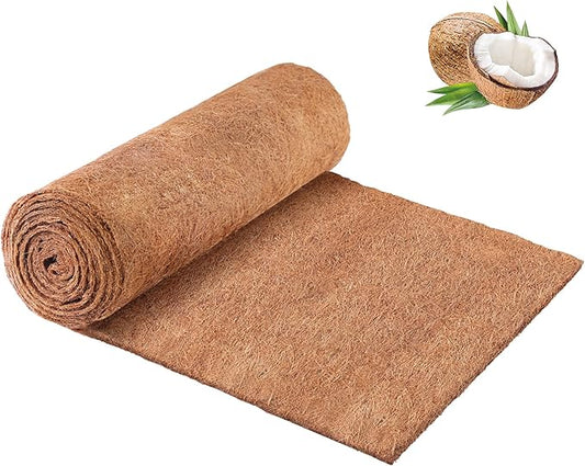 Remiawy Coco Liner Fiber Roll, 16 x 40 Inch Natural Coconut Coir Liner Sheet Coco Mat for Planter Flower Basket, Garden Decoration, Reptile Carpet, Animal Pet Pad, Window Box, DIY Moss Pole, Tortoise GARDENANDTOOL