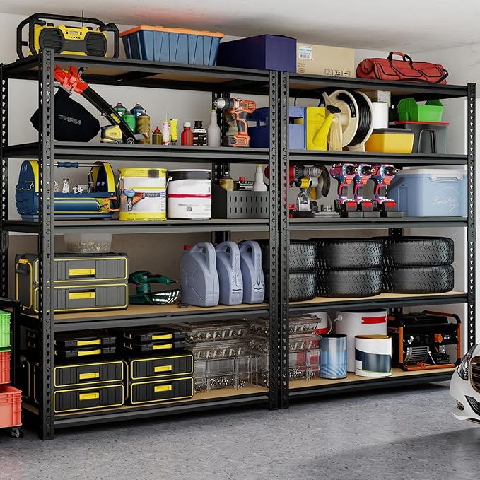 72" H Storage Shelves,Storage Shelves Heavy Duty,2400LBS Metal Shelving Units,Adjustable Garage Shelving Heavy Duty for Garage Storage,Warehouse,16"x35.5"x72 Rootora