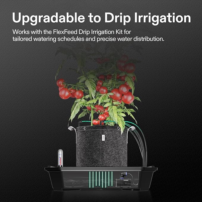 VIVOSUN 4-Pack FlexFeed Self-Watering Pots, Auto Irrigation Fabric Pot Base with Water Meter & Maintenance Window, for Use Indoors/Outdoors in Grow Tents, Greenhouses, Gardens VIVOSUN