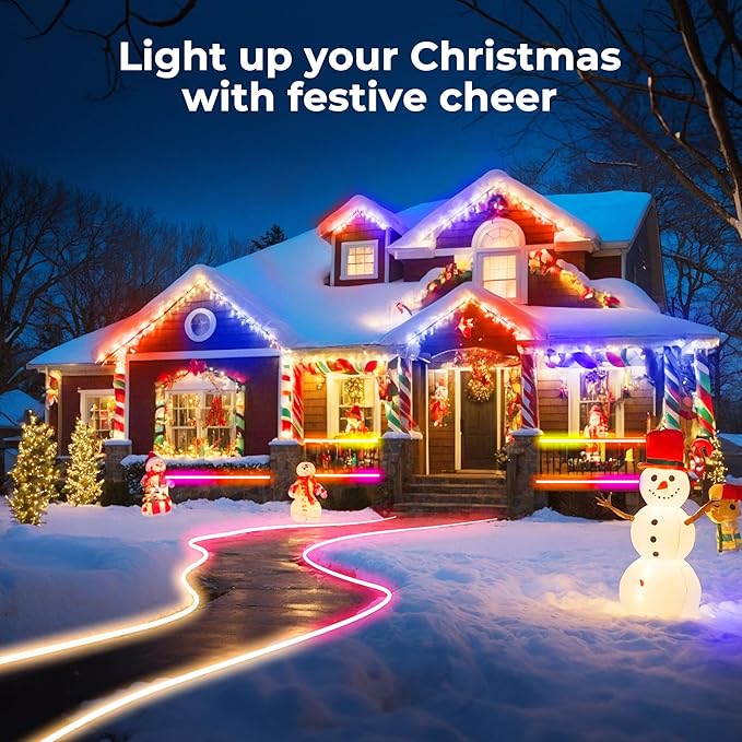65.6FT LED Neon Rope Lights, Flexible Led Rope Lights Control with App/Remote, IP67 Outdoor RGB Color Changing Led Neon Lights Waterproof, Music Sync Led Strip Neon Lights for Bedroom Decor Rootora