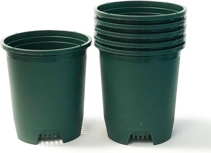 3 Gallon 6-Pack Plant Pots Nursery Pot Green Plastic Planters for Outdoor Indoor Plants Gardening Flower Pots with Drainage Holes CottaPlanters