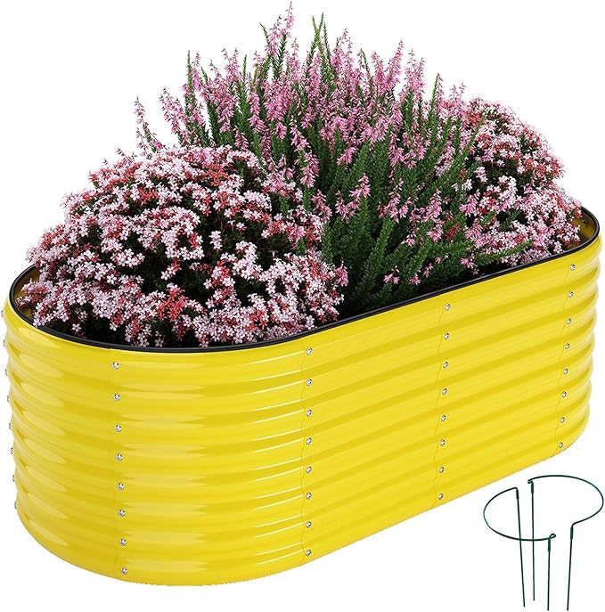 Galvanized Metal Planter Raised Garden Bed Kit for Gardening Outdoor，6x3x2ft Planter Grow Garden Box Raised Flower Bed，Long Vegetable Clearance Herb Raised Garden Beds For Container Gardening ZFHgarden