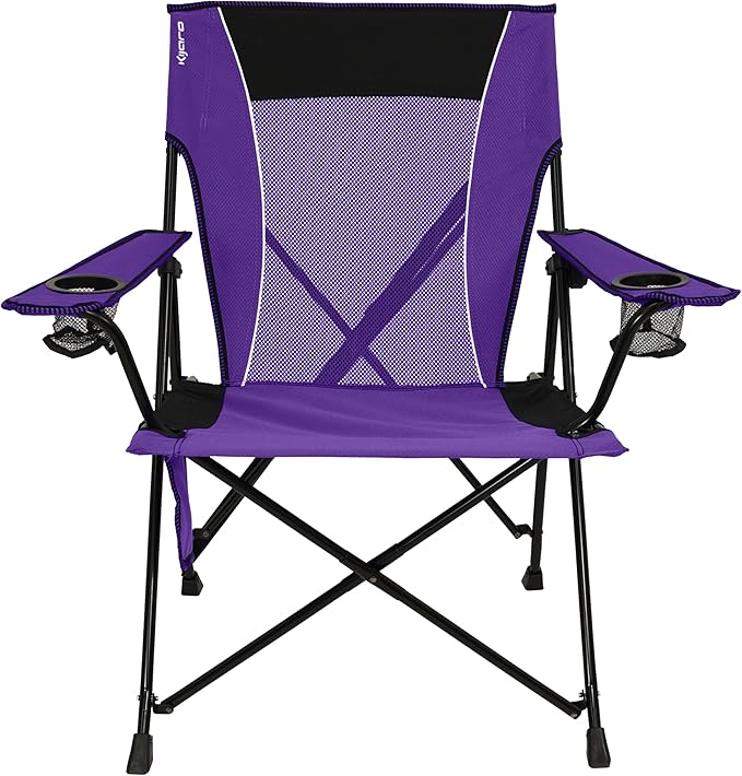 Kijaro Dual Lock Portable Camping Chairs - Enjoy the Outdoors with a Versatile Folding Chair, Sports Chair, Outdoor Chair & Lawn Chair - Dual Lock Feature Locks Position – Kawachi Purple Kijaro