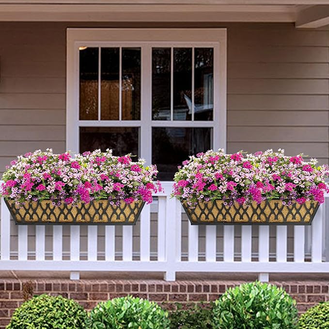 2 Pack 24 Inch Trough Coconut Liners for Window Box Planter Natural Coco Fiber Replacement Liner for Outdoor Plants Flowers Outside Coir Planters Porch Balcony Garden Decor KarlliuHOMEGARDEN