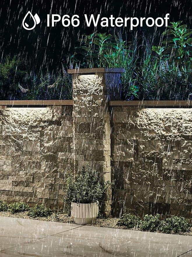 5W Retaining Wall Lights,7 inch LED Hardscape Lighting Low Voltage Landscape Paver Lights 12V 24V Step Lights Outdoor IP66 Waterproof 3000K Soft White Stair Deck Lighting (8 Pack+Connectors) DOREIO