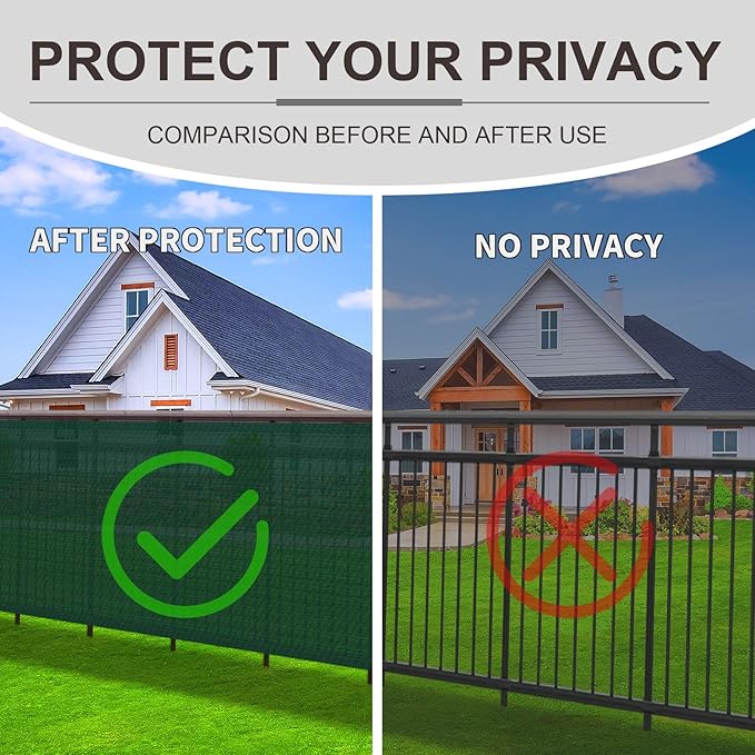 LOVE STORY Custom Size 3'x2' Dark Green Balcony Privacy Screen,UV Block Privacy Fence Screen,90% Shield for Outdoor Pool Garden Apartment Railing LOVESTORY