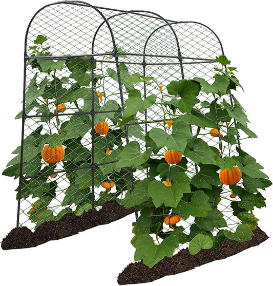 Garden Arch Trellis for Climbing Plants Outdoor 7.2 ft Height Large Tunnel Trellis Support for Vegetables Plant Cucumber Trellis for Garden Raised Bed, Black AlisisFores