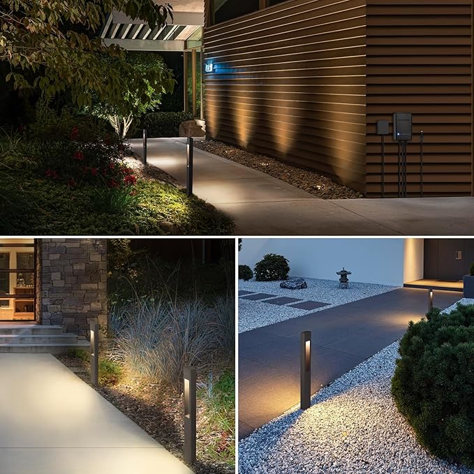 SUNVIE All-In-One LED Low Voltage Landscape Lighting Kit, 8-Pack Pathway Lights with Transformer and 100FT 16/2 AWG Wire, 3000K Waterproof Landscape Path Lights with Connectors for Walkway Garden Yard SUNVIE