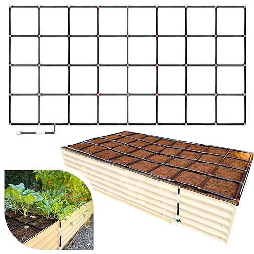 Garden Grid Watering System | Garden Irrigation System for Garden Beds – But Better | Pre-Assembled, Waters Every Plant, 2-Min Setup, USA-Made, Lasts 5–10x Longer Than Drip Irrigation | 4x8 – 44"x88" GardenInMinutes