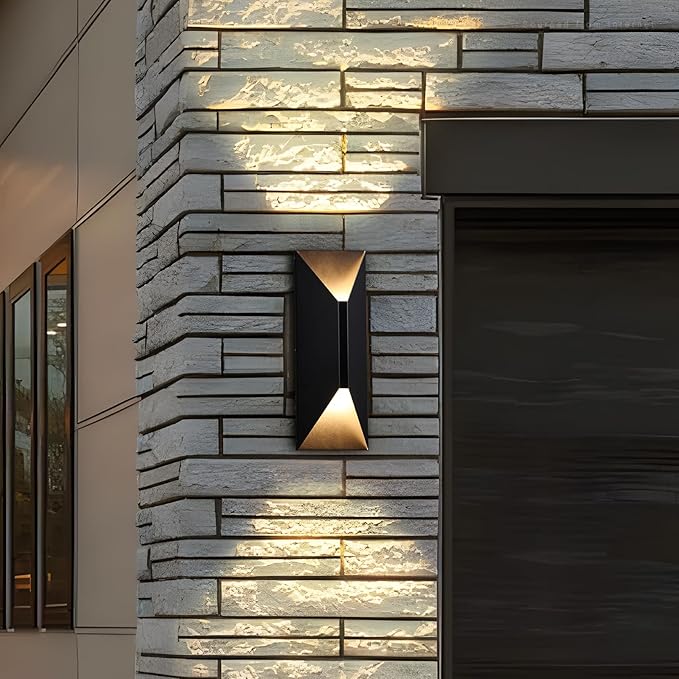 LEONLITE 5CCT Dimmable LED Up Down Wall Light, 100-277V, CRI 90+, IP65 Waterproof, 10%-100% Dimmable for Commercial Outdoor, 14 Inch Modern Porch Light, 2200K/2700K/3000K/4000K/5000K, Pack of 2 LEONLITE