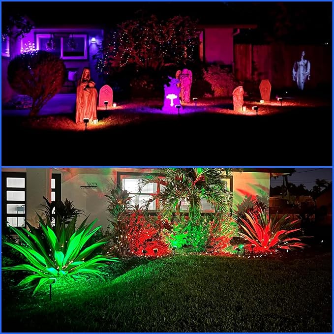 Sucolite 6-Pack Solar Spot Lights Outdoor Waterproof IP65, 3 Lighting Modes 2-in-1 Solar Landscape Spotlights for Yard, 59 LED Solar Powered Wall Lights for Garden Pathway Driveway Walkway, Multicolor Sucolite