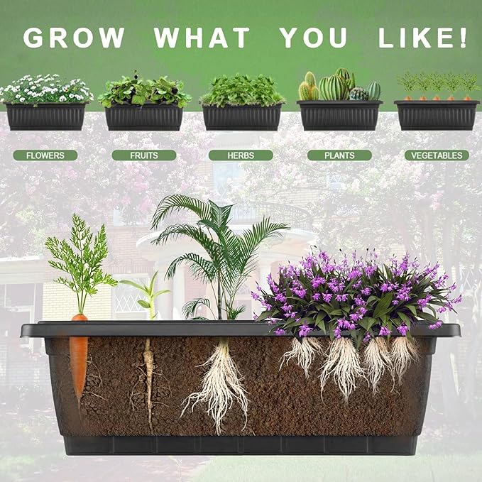 Homdox 3.74FT Vertical Garden Bed, 5 Tiers Vertical Raised Garden Planter, 23 * 26 * 45Inch Outdoor Garden Raised Bed with 4 Hooks, Vegetable Flower Planter Raised Stand for Garden Patio Yard, Black HOMDOX
