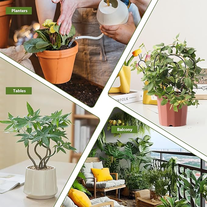2 Pack Plant Trellis Indoor, 11" W x 13" H Small Trellis for Potted Plants, Decorative Trellis for Climbing Plants Indoor, Ideal for Vines on Tabletops, Balconies, Gardens and Lawns, Snail-Shaped FHWTY