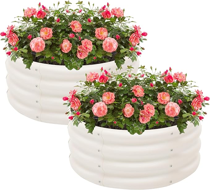 2-Pack 2x1ft Galvanized Raised Garden Bed, Outdoor Planter Bed, Metal Planter Box for Gardening and Planting Besebay