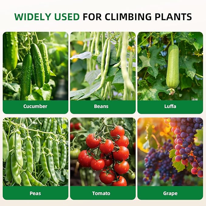 Cucumber Trellis for Raised Bed, U-Shape Garden Arch Metal Support for Climbing Plants, Metal Arch Plant Support Vegetables Trellis, Plant Support for Vine Outdoor (Black, 47*30*47inch(L*W*H)) Laodier