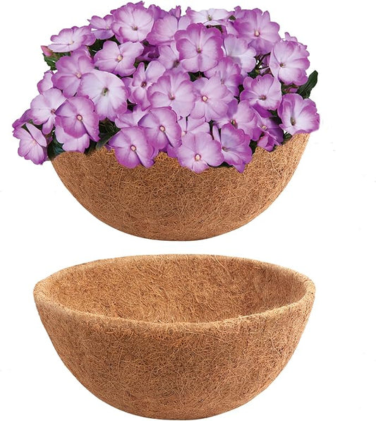 Y&M 2pcs 10“ Round Coconut Fiber Liner, 10'' Coco Liner Pre-Formed Replacement for Wall Hanging Planter Basket YM