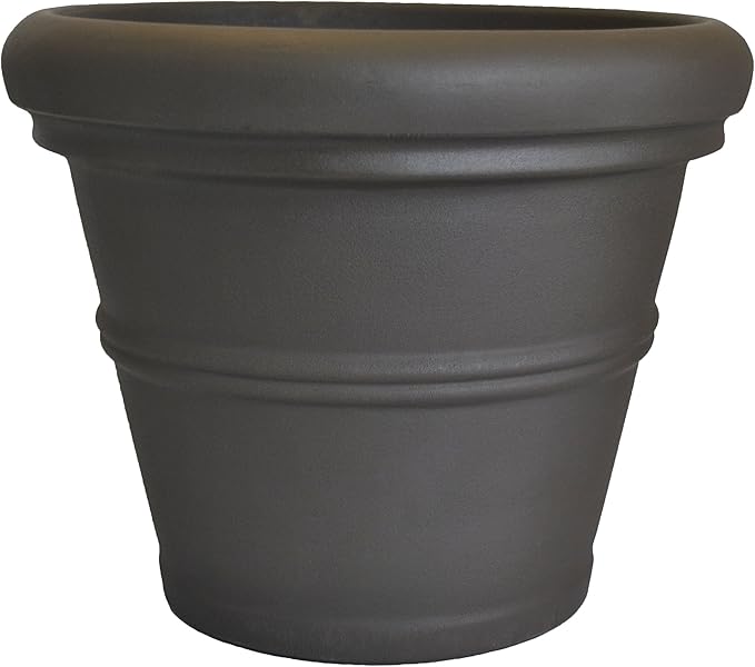 Tusco Products RR135ES Classic Rolled Rim Garden Planter, 13.5", Espresso TuscoProducts