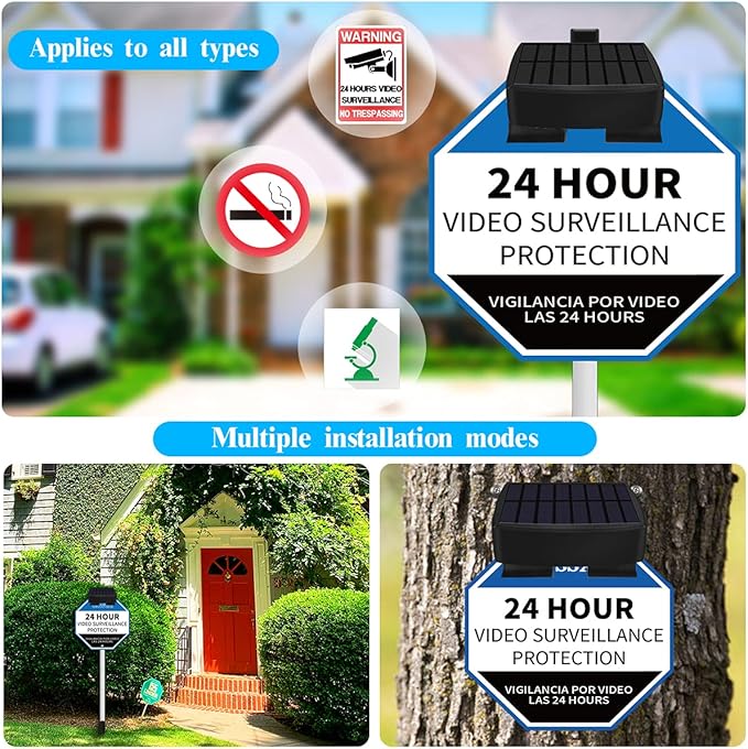 (Set of 2) Solar Power Deck LED Light Clip-On Yard Security Sign Spotlight (Large Capacity Battery, Max14 Hours Working) OOSSXX