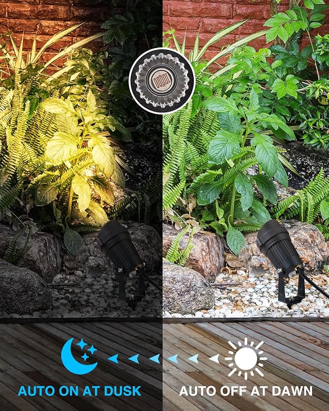 SUNVIE Dusk to Dawn Outdoor Lighting 120V LED Spot Lights Outdoor Landscape Spotlights with Photocell Sensor Waterproof Outdoor Spot Lights for Yard 7W Outdoor Spotlight Flag Light for Garden Tree SUNVIE