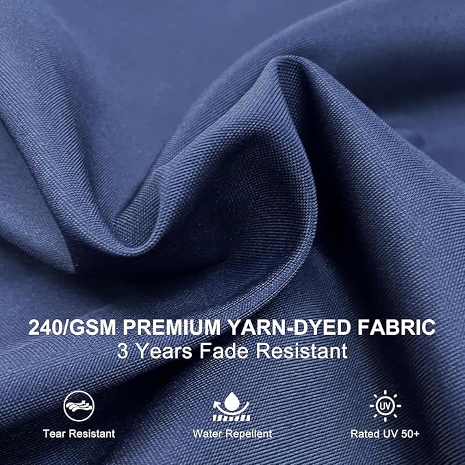 PURPLE LEAF 10' X 13' Patio Umbrella Outdoor Rectangle Umbrella Large Cantilever Umbrella Windproof Offset Heavy Duty Sun for Garden Deck Pool Patio, Navy Blue PURPLELEAF