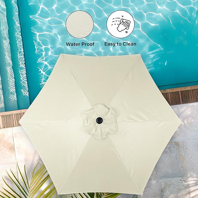 Simple Deluxe 9' Patio Umbrella Outdoor Table Market Yard Umbrella with Push Button Tilt/Crank SimpleDeluxe