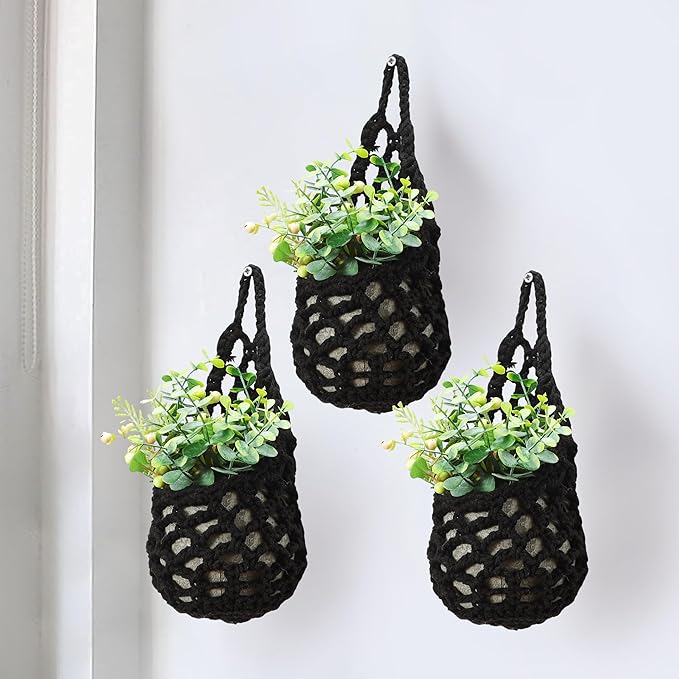 3 Packs Hanging Planters for Indoor Plants up to 4 in., Wall Plant Holder | Plant Hanger Indoor, Wall Planters for Indoor Plants, Hanging Plant (3PK, for 4 inch Pot) Shineloha