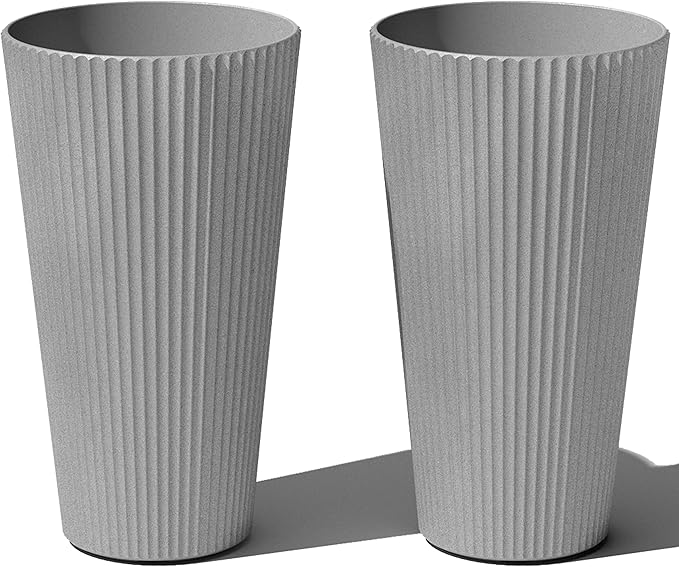 Veradek Demi Series Tall Planter for Porch, Patio, Backyard | Durable Plastic-Stone Composite Material | Modern Décor for Tall Plants, Grasses VeradekOutdoor