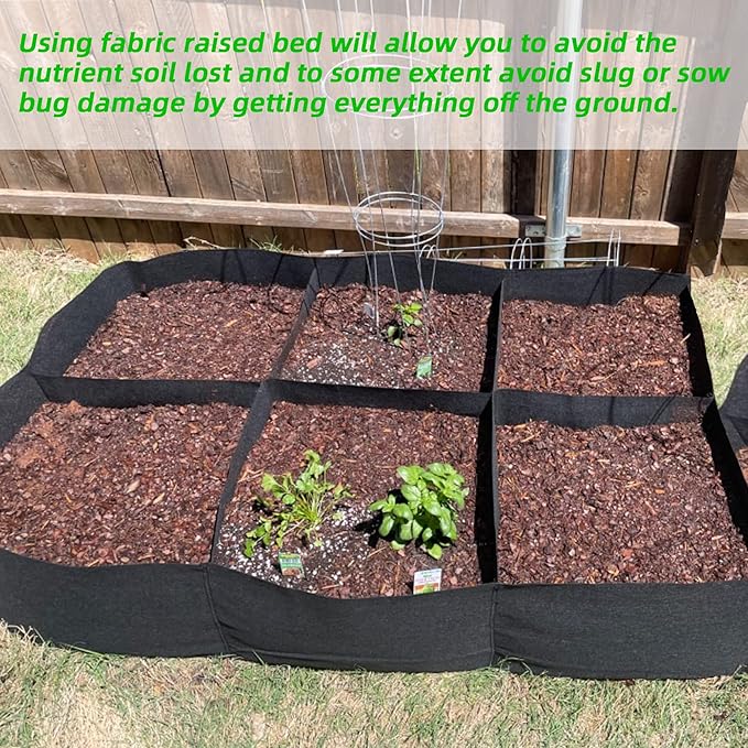 CJGQ Fabric Raised Garden Bed 4x2x1ft Garden Grow Bed Bags for Growing Herbs, Flowers and Vegetables 55 Gallon(2PACK)… CJGQ