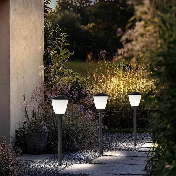 Low Voltage Pathway Lights LED Landscape Lights, 1.7W 12V, 3000K Warm White, IP65 Waterproof, ETL Listed, for Yard, Walkway, Garden, Black 6 Pack MULANDI